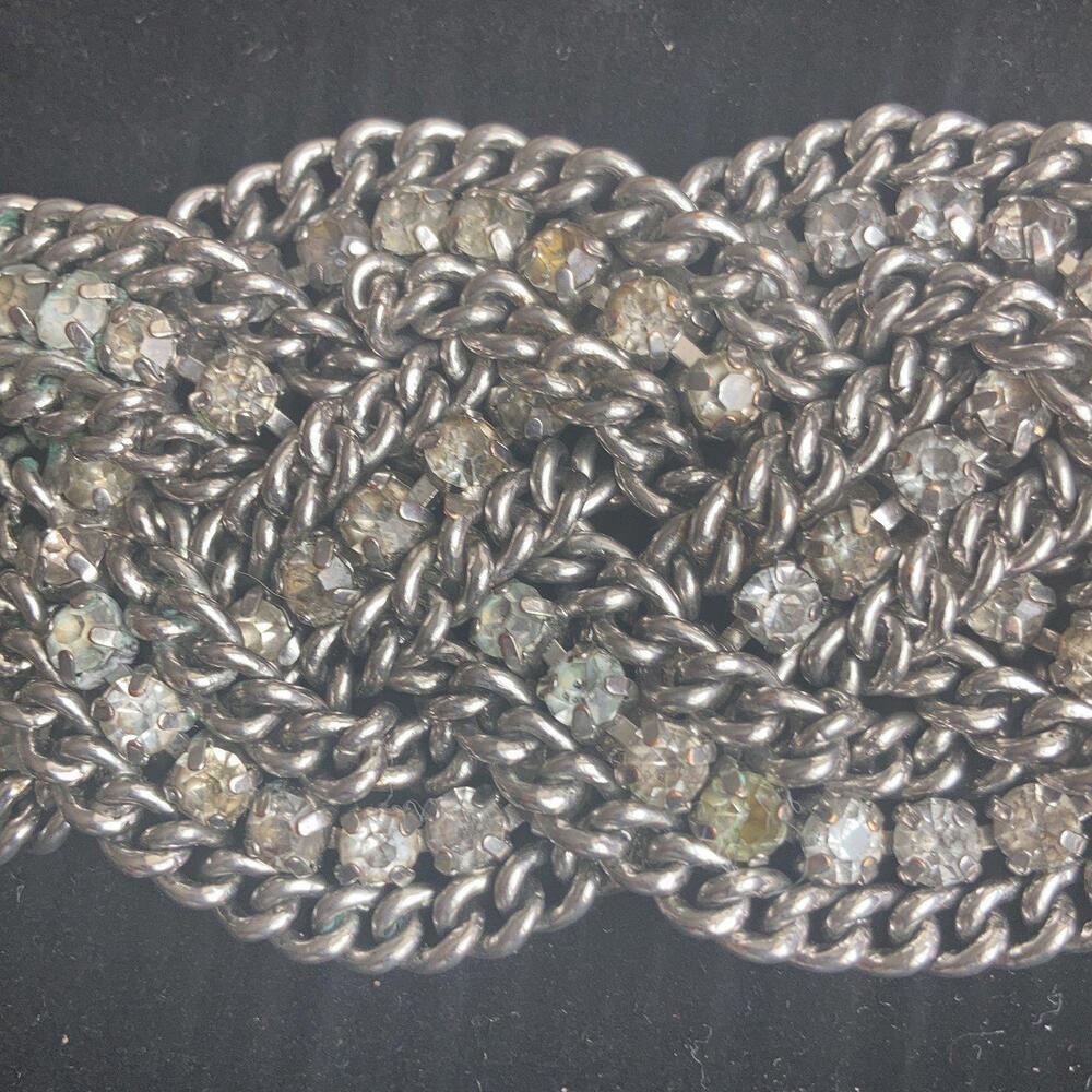 Chunky Rhinestone braded bracelet - Picture 6 of 8